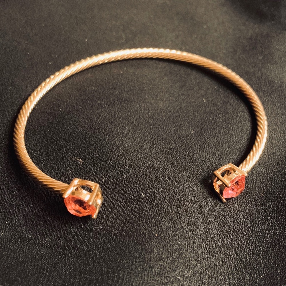 David Yurman style twisted gold and pink bangle